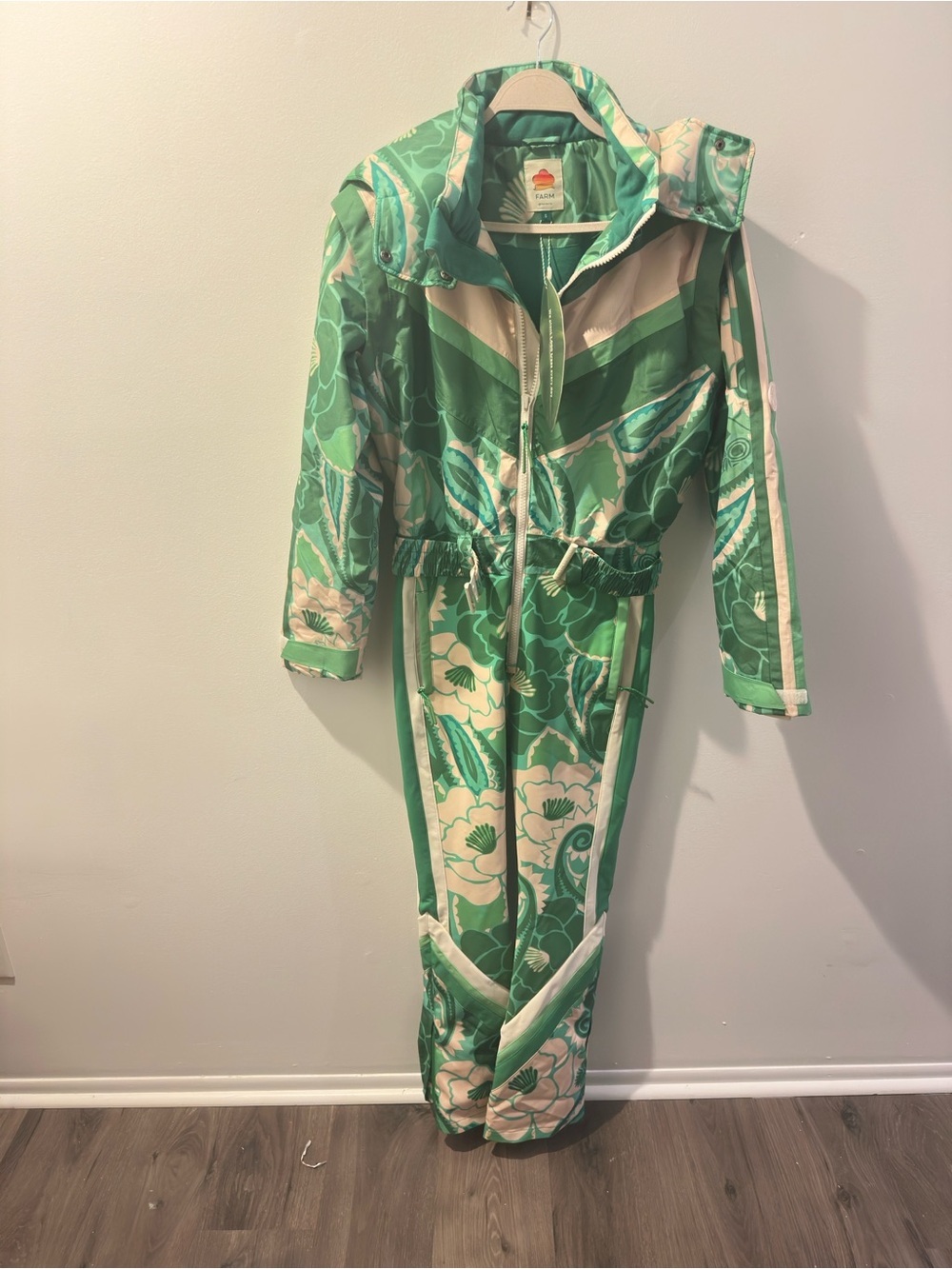 FARM Rio NWT Tropical Groove Green Ski Jumpsuit